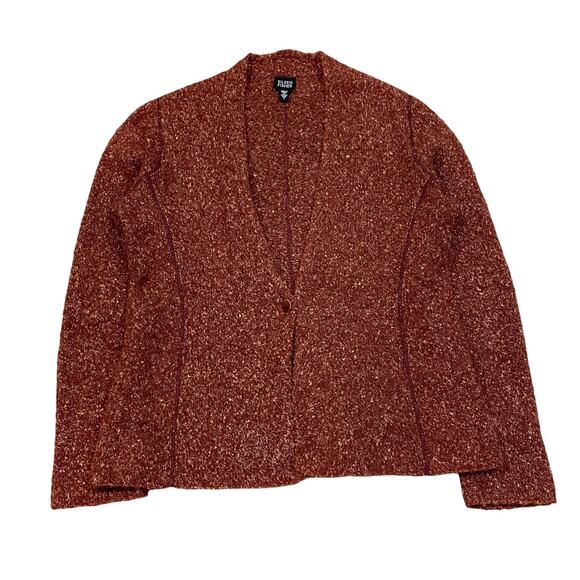 Eileen Fisher Alpaca Wool Silk One Button Cardigan Sweater Women's L - Picture 1 of 9